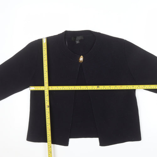 Zara Women’s Black Knit Cardigan M Crew Neck Long Sleeve Classic