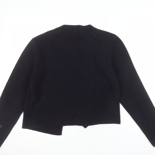 Zara Women’s Black Knit Cardigan M Crew Neck Long Sleeve Classic