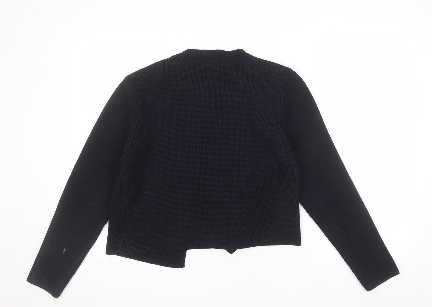 Zara Women’s Black Knit Cardigan M Crew Neck Long Sleeve Classic
