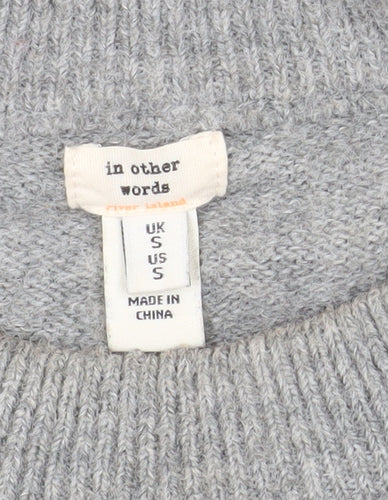 River Island In Other Words Women Grey Small Crew Neck Pullover Jumper