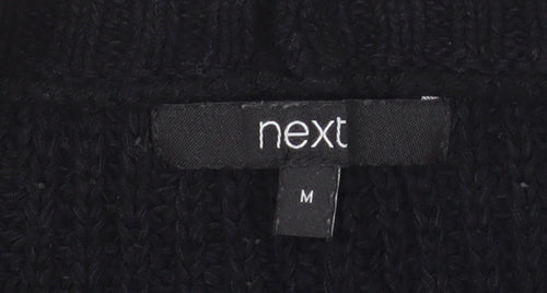 Next Women's Black Chunky V-Neck Knit Sleeveless Vest Jumper Size M