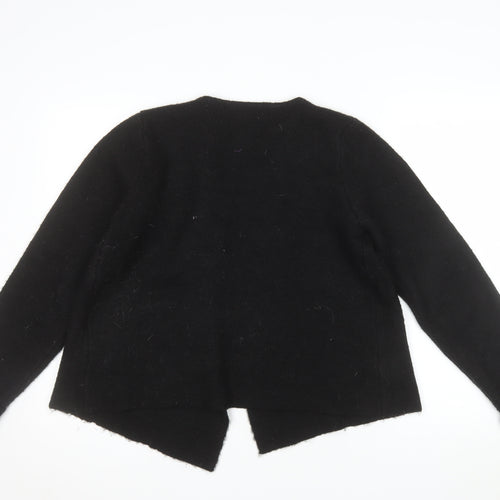Ellen Tracy Women's Black L Wool Cardigan with Button Detail