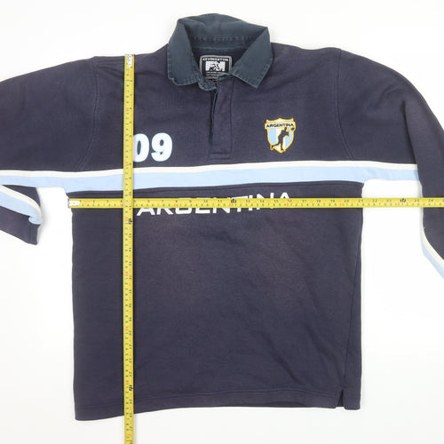 Kevingston Men's Blue Argentina Rugby Collared Sweatshirt M