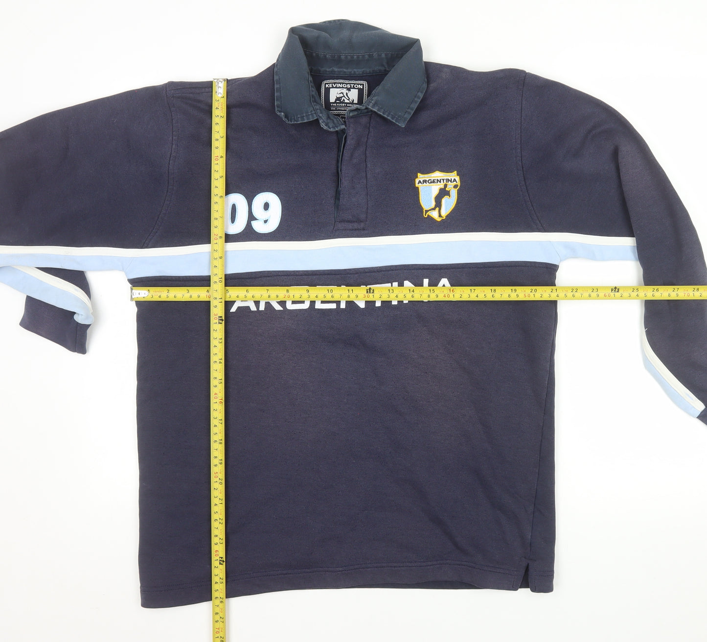 Kevingston Men's Blue Argentina Rugby Collared Sweatshirt M
