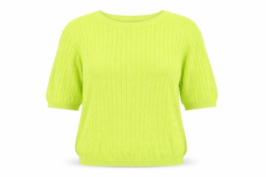 Tu Women Green Short Sleeve Cotton Knit Blouse Size 12