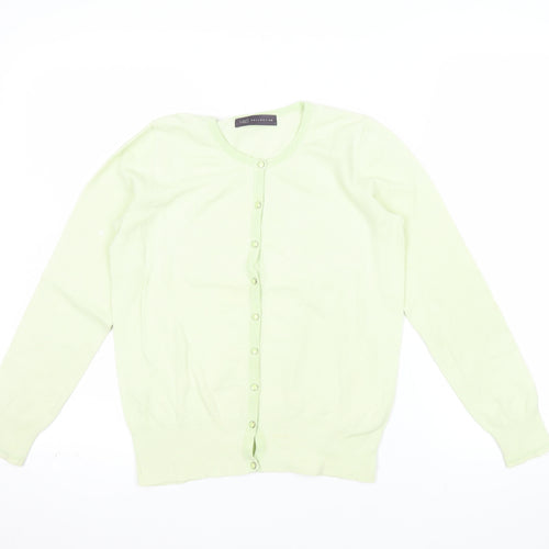 Marks and Spencer Women’s Green Cardigan Size 8 Crew Neck Knit