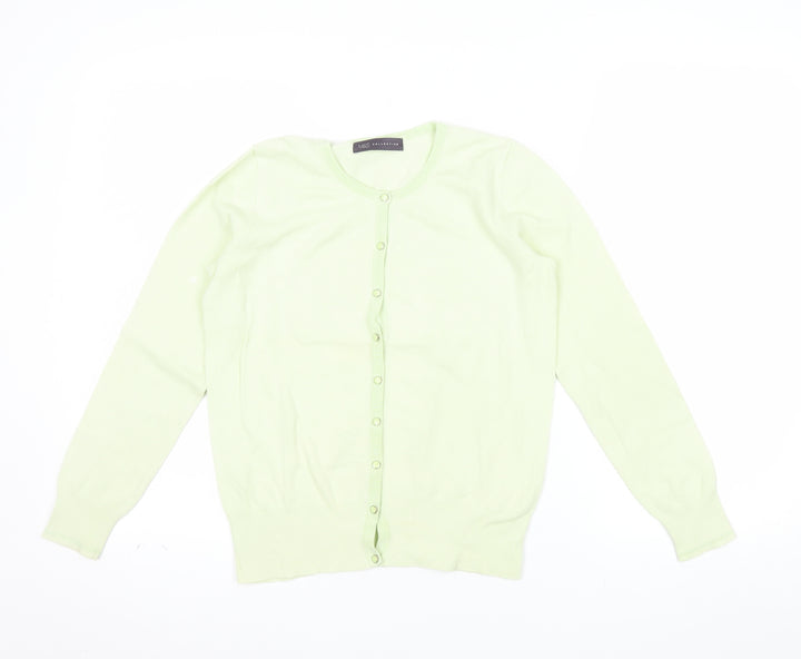 Marks and Spencer Women’s Green Cardigan Size 8 Crew Neck Knit