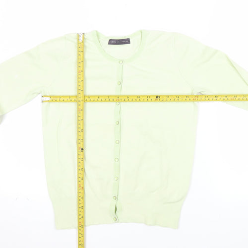 Marks and Spencer Women’s Green Cardigan Size 8 Crew Neck Knit