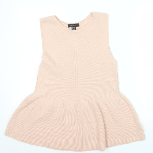 Atmosphere Women Beige Sleeveless Knit Peplum Jumper Size 14