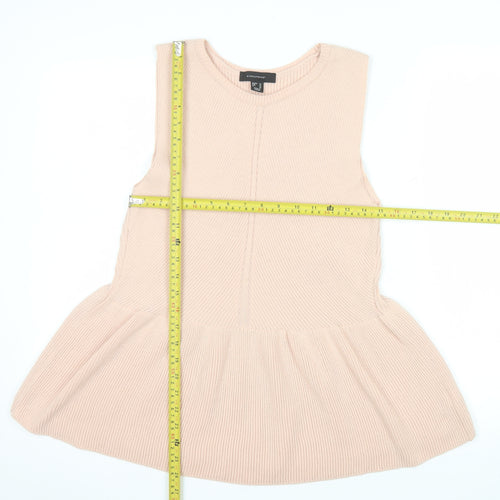 Atmosphere Women Beige Sleeveless Knit Peplum Jumper Size 14