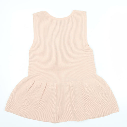 Atmosphere Women Beige Sleeveless Knit Peplum Jumper Size 14