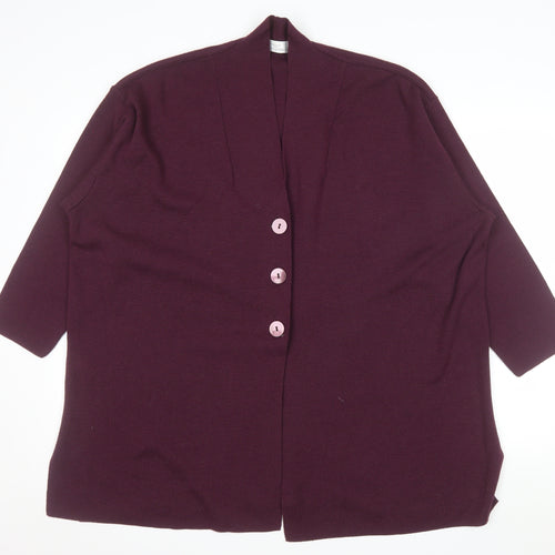Marks and Spencer Women’s Purple Wool Blend V-Neck Cardigan Size 20
