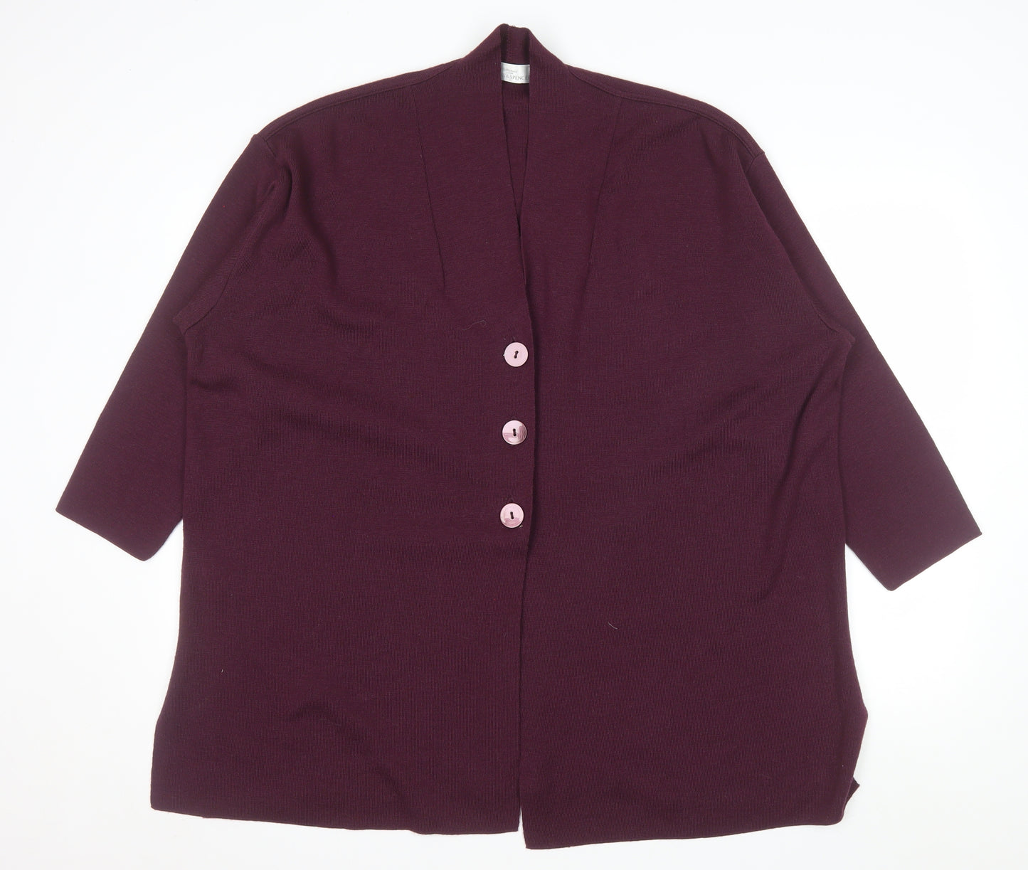 Marks and Spencer Women’s Purple Wool Blend V-Neck Cardigan Size 20
