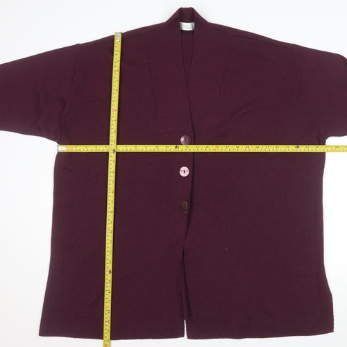 Marks and Spencer Women’s Purple Wool Blend V-Neck Cardigan Size 20