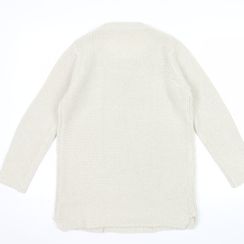 BHS Women’s Ivory Cable Knit Acrylic Jumper Size 8