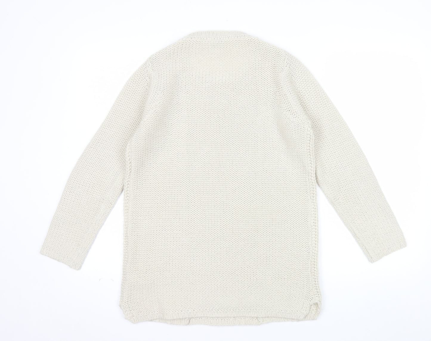 BHS Women’s Ivory Cable Knit Acrylic Jumper Size 8