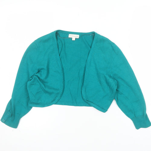 Monsoon Womens Green Cotton Shrug Cardigan M