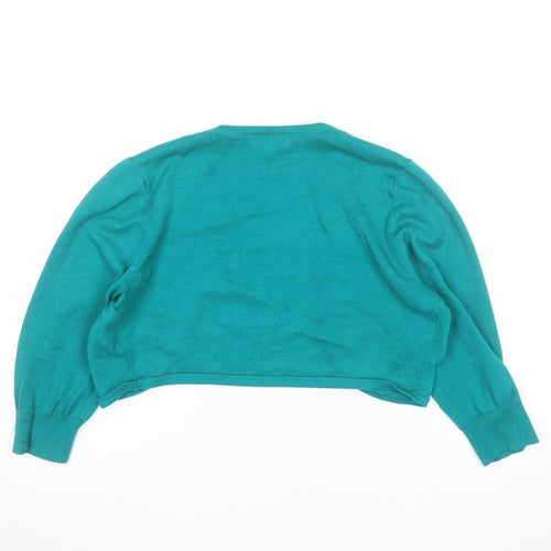 Monsoon Womens Green Cotton Shrug Cardigan M