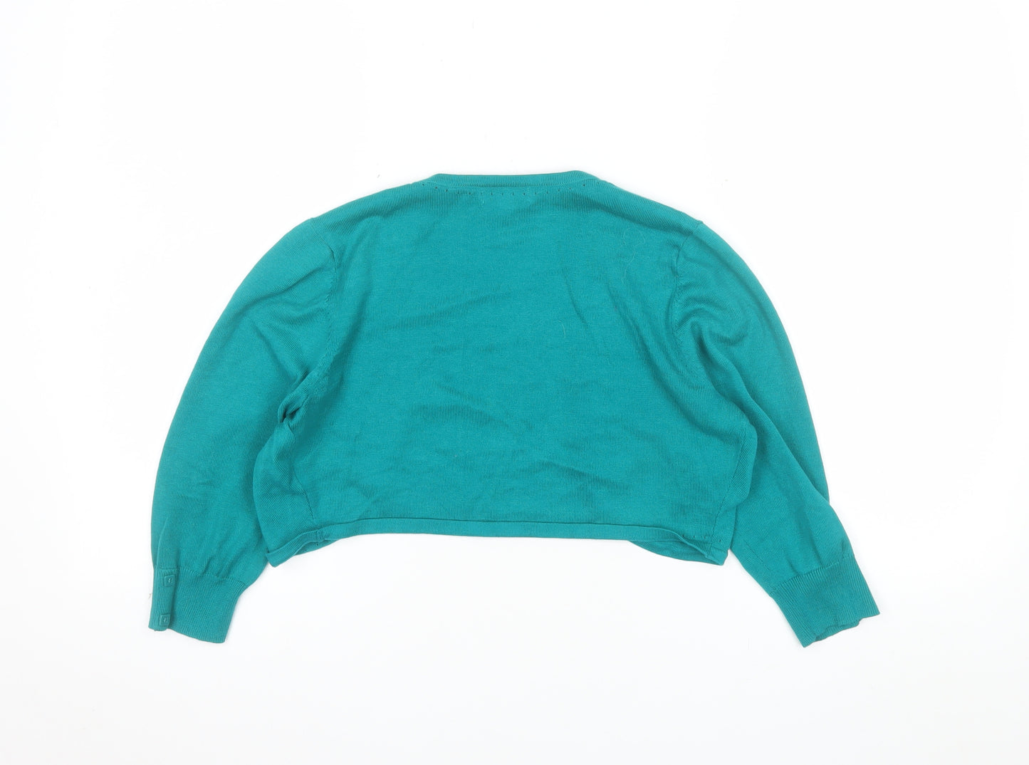 Monsoon Womens Green Cotton Shrug Cardigan M