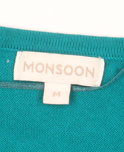 Monsoon Womens Green Cotton Shrug Cardigan M
