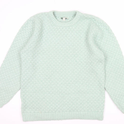 Topshop Women’s Green Knit Crew Neck Jumper Size S UK 8-10