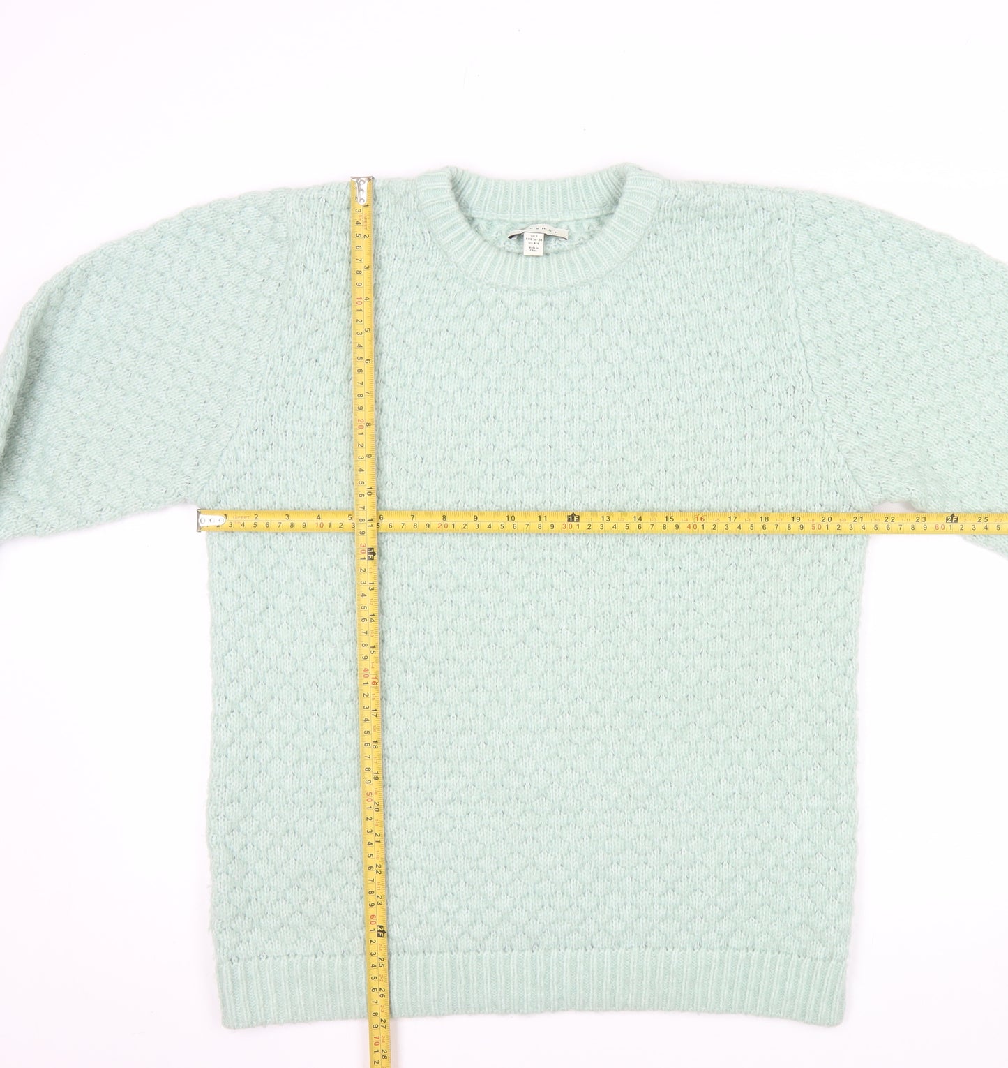Topshop Women’s Green Knit Crew Neck Jumper Size S UK 8-10