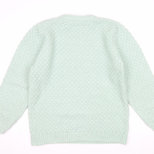 Topshop Women’s Green Knit Crew Neck Jumper Size S UK 8-10