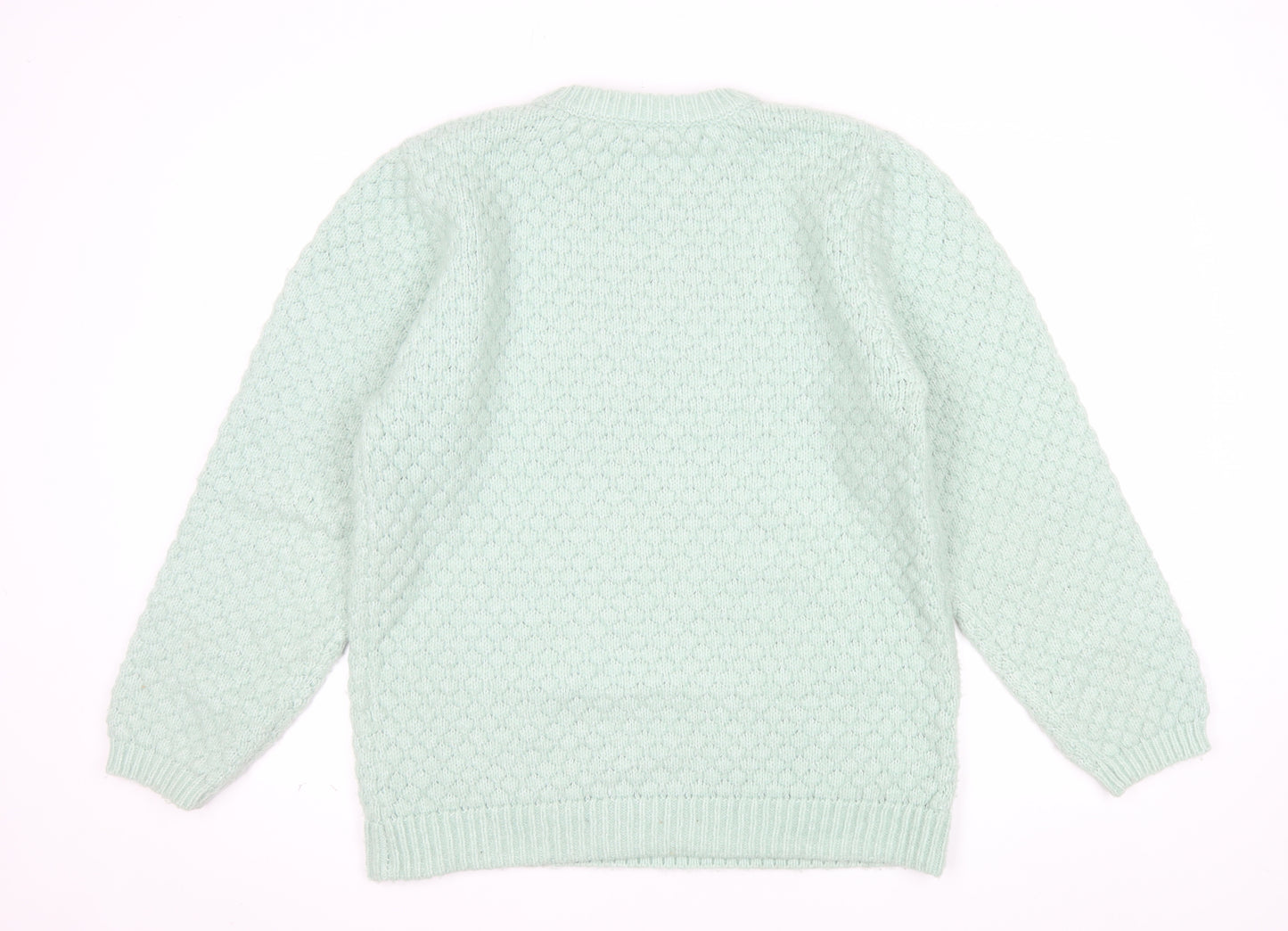 Topshop Women’s Green Knit Crew Neck Jumper Size S UK 8-10
