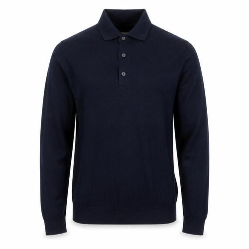 Marks and Spencer Autograph Men's Black Merino Wool Long Sleeve Polo M