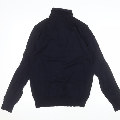 Marks and Spencer Autograph Men's Black Merino Wool Long Sleeve Polo M