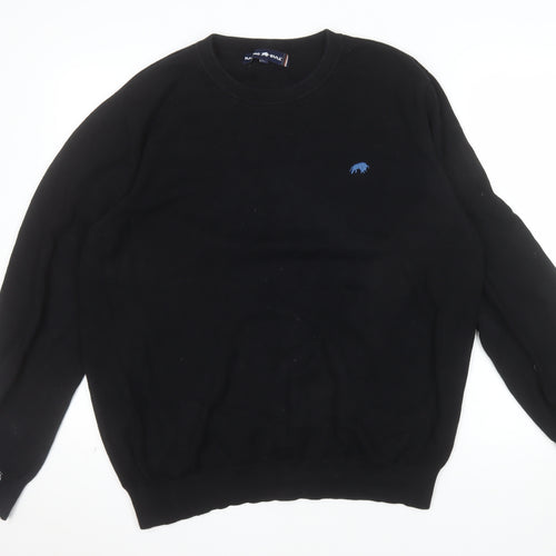 Raging Bull Men's Black Cotton Crew Neck Jumper XL