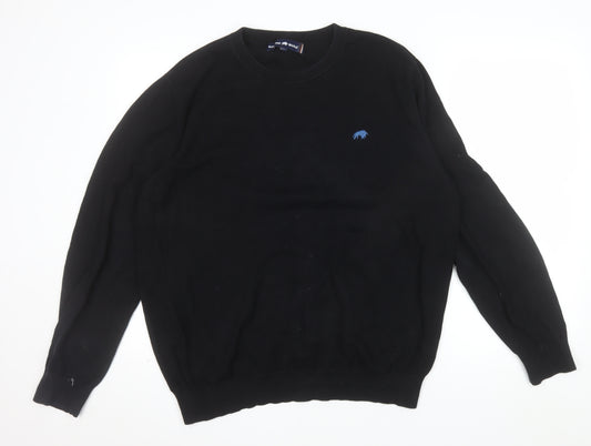 Raging Bull Men's Black Cotton Crew Neck Jumper XL
