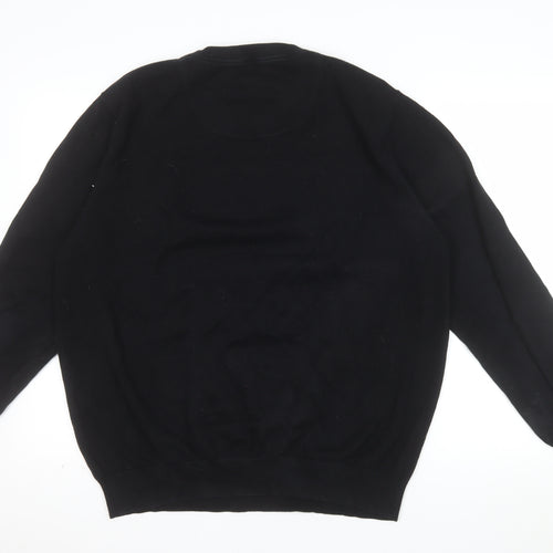 Raging Bull Men's Black Cotton Crew Neck Jumper XL