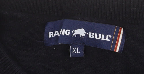 Raging Bull Men's Black Cotton Crew Neck Jumper XL