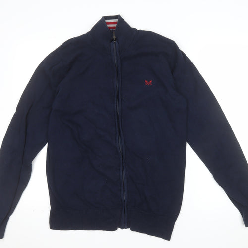 Crew Clothing Company Men's Blue Cotton Full Zip Jumper Size M