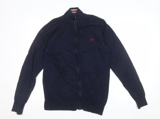 Crew Clothing Company Men's Blue Cotton Full Zip Jumper Size M