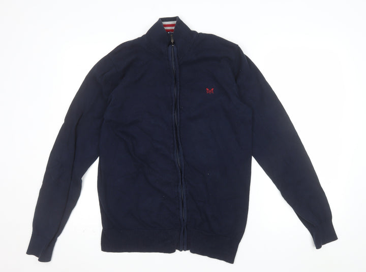 Crew Clothing Company Men's Blue Cotton Full Zip Jumper Size M