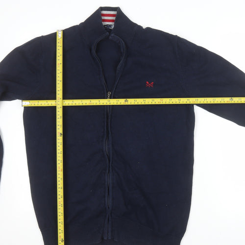 Crew Clothing Company Men's Blue Cotton Full Zip Jumper Size M
