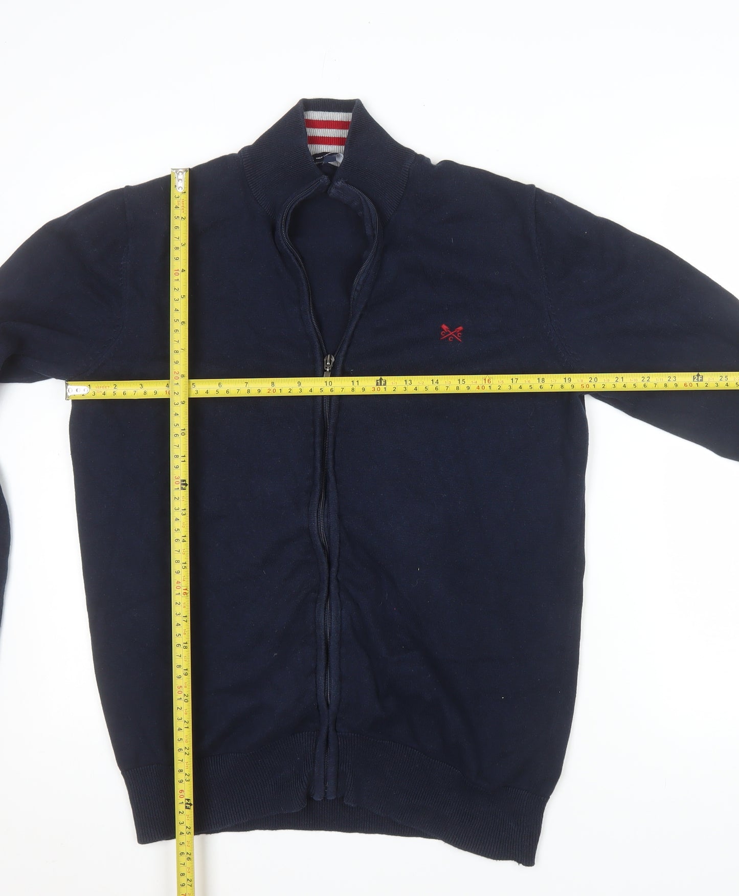 Crew Clothing Company Men's Blue Cotton Full Zip Jumper Size M