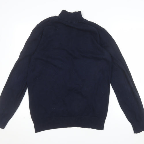 Crew Clothing Company Men's Blue Cotton Full Zip Jumper Size M