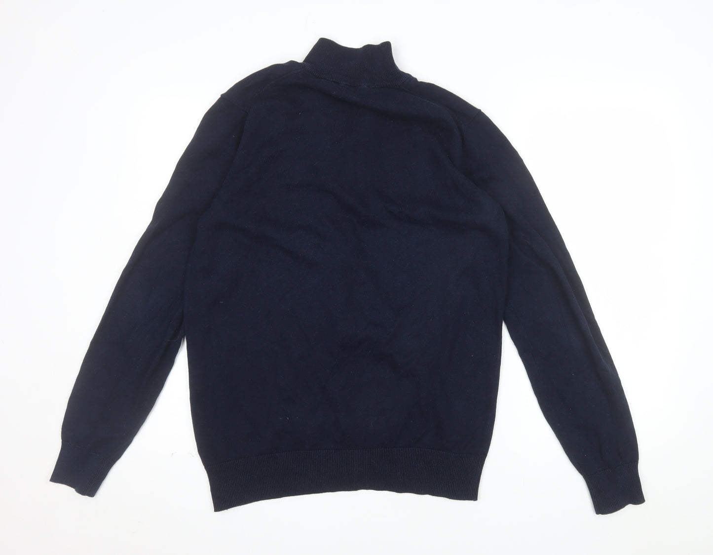 Crew Clothing Company Men's Blue Cotton Full Zip Jumper Size M