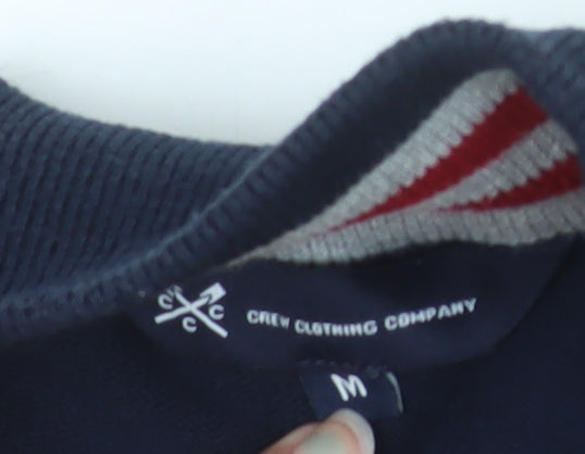 Crew Clothing Company Men's Blue Cotton Full Zip Jumper Size M