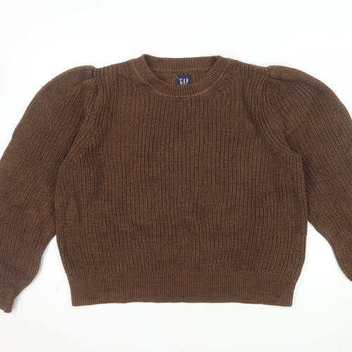 GAP Women’s Brown Chunky Knit Cotton Puff Sleeve Jumper XL