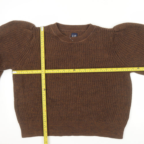 GAP Women’s Brown Chunky Knit Cotton Puff Sleeve Jumper XL