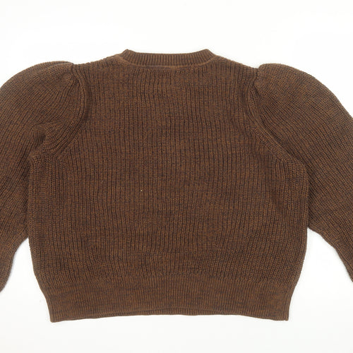 GAP Women’s Brown Chunky Knit Cotton Puff Sleeve Jumper XL