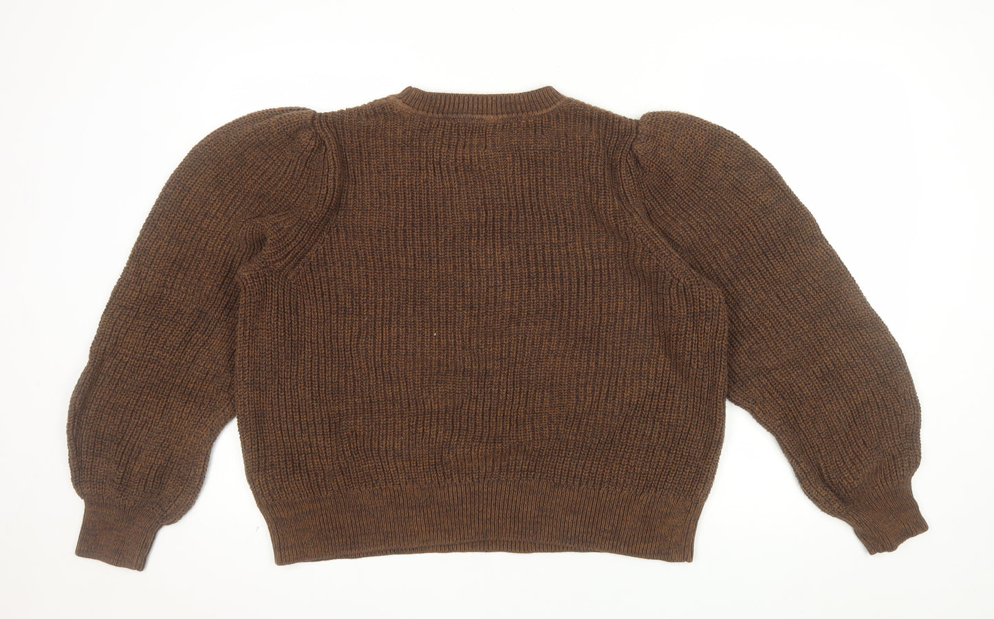GAP Women’s Brown Chunky Knit Cotton Puff Sleeve Jumper XL