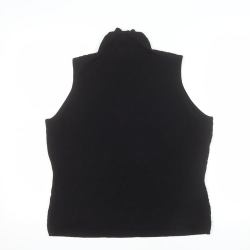 Rocha.John Rocha Women's Black Merino Wool Sleeveless Roll Neck Knit Top Size M