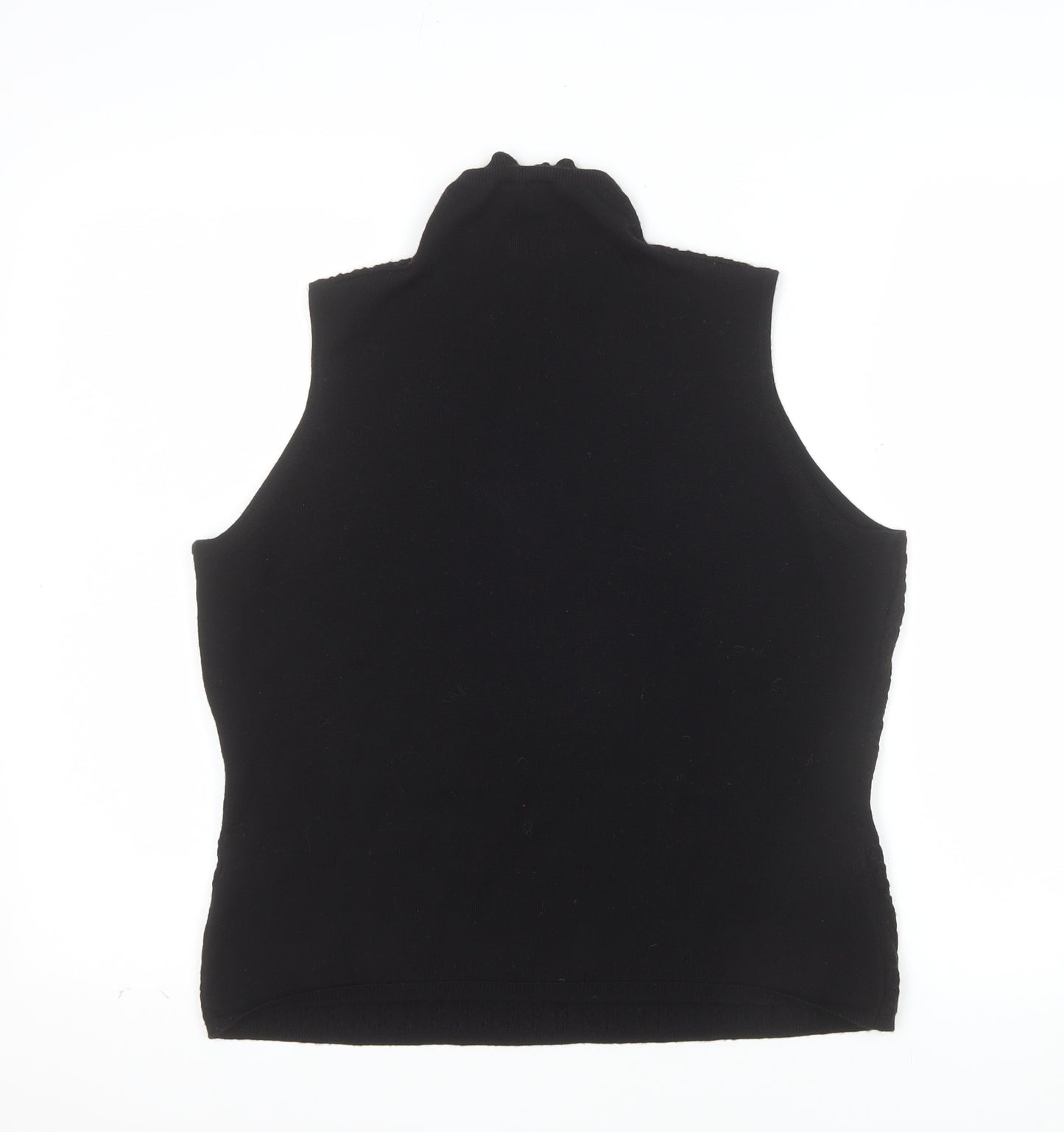 Rocha.John Rocha Women's Black Merino Wool Sleeveless Roll Neck Knit Top Size M
