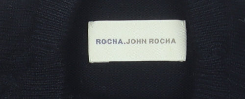 Rocha.John Rocha Women's Black Merino Wool Sleeveless Roll Neck Knit Top Size M