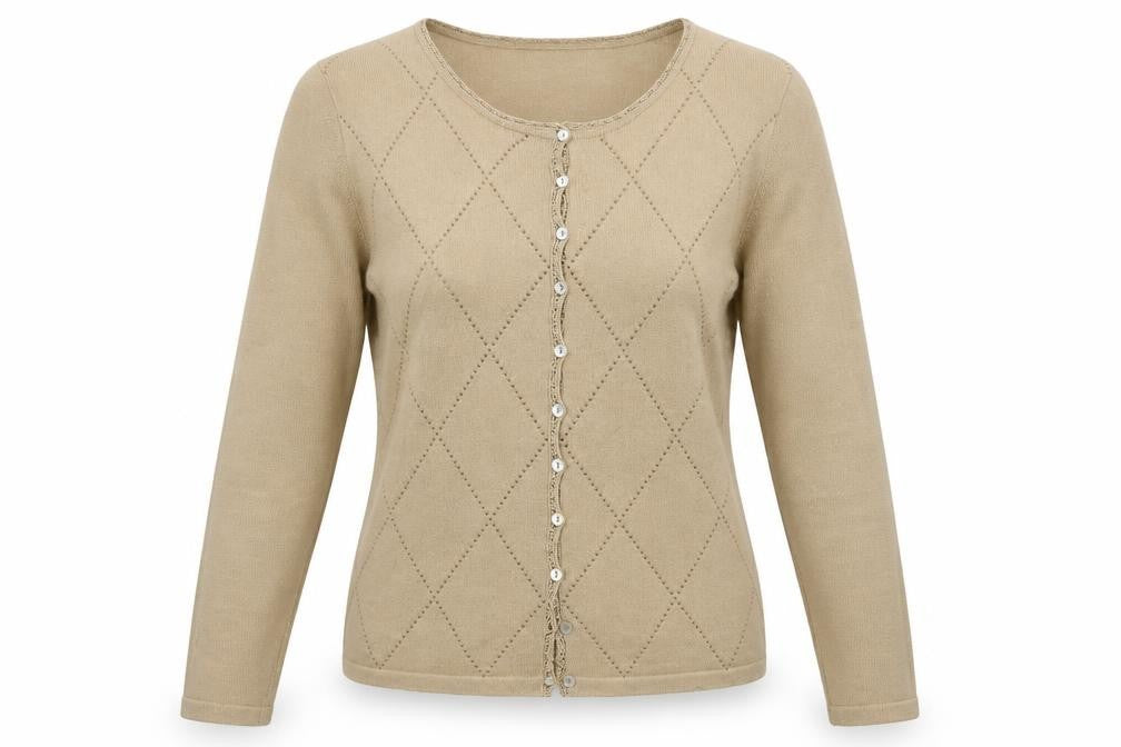 Monsoon Women’s Beige Cotton Angora Cardigan Size 10